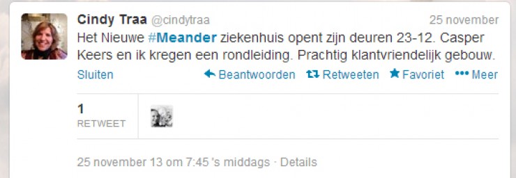 Overweldigende belangstelling voor Meander
