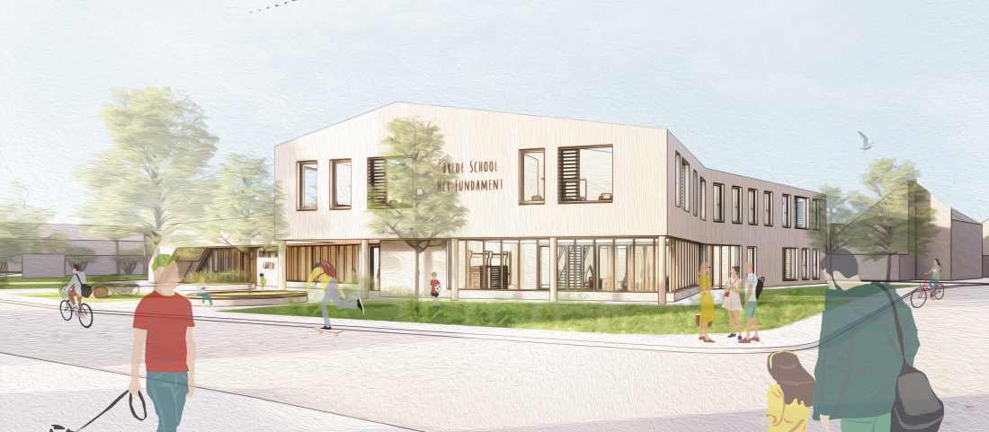 Atelier PRO ontwerpt compacte, brede school in Genderen